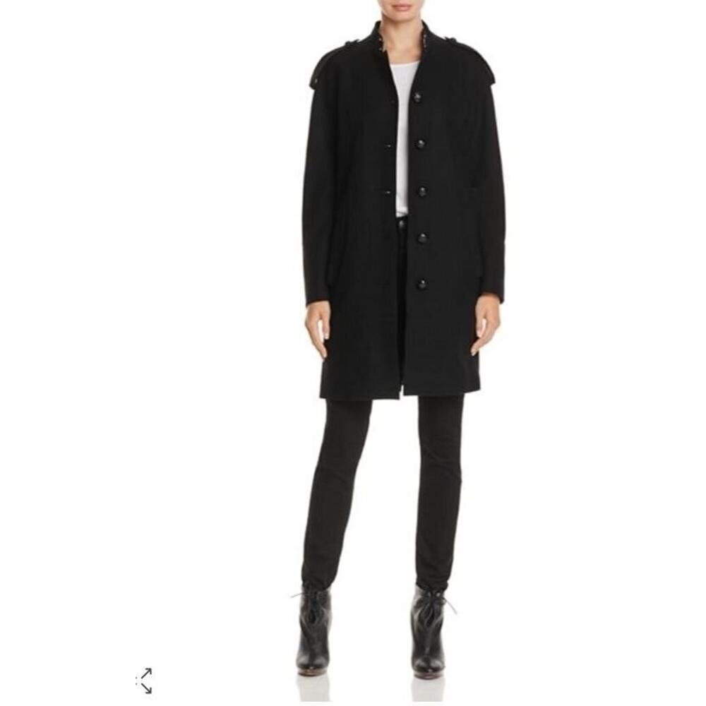 Burberry Dawsmere Peacoat Black military coat wool US 6 UK8 IT 40 1,295.